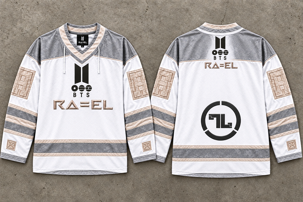 Limited edition Collab RA=EL | K-Pop superstars BTS, designer hockey jerseys