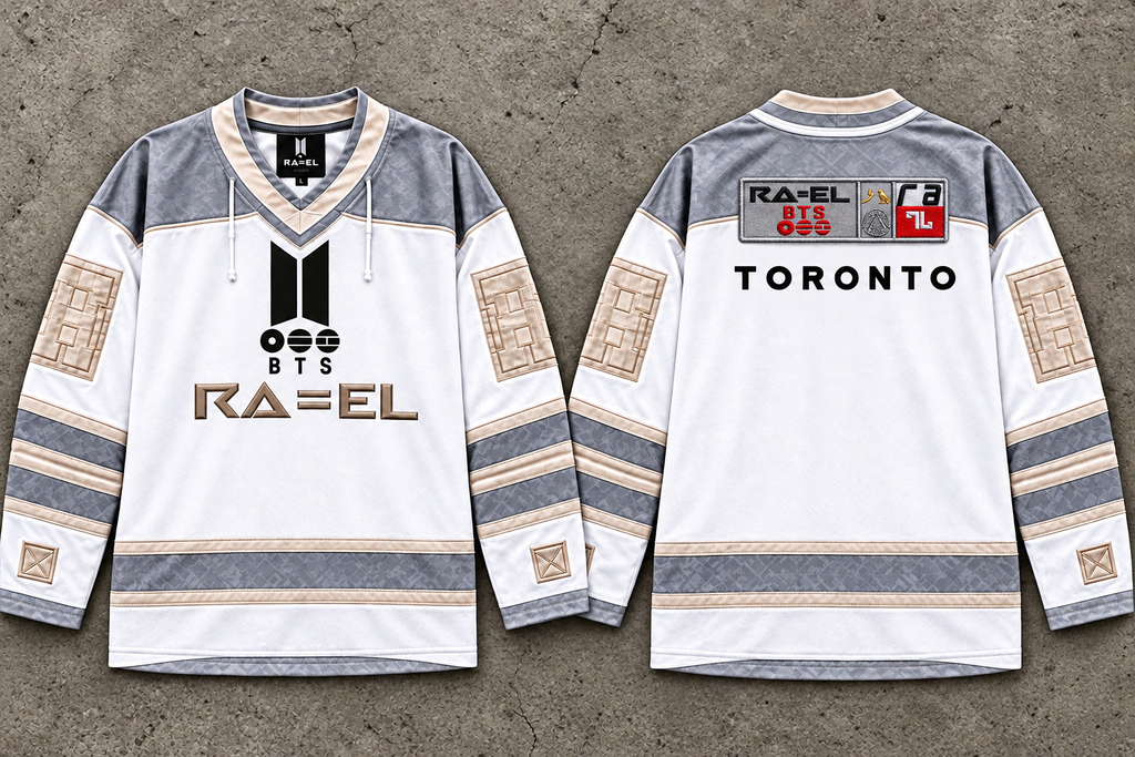 Limited edition Collab RA=EL | K-Pop superstars BTS, designer hockey jerseys
